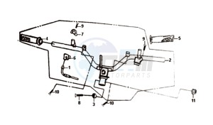 SYMPHONY SR 50 (L8) NL drawing HANDLEBAR / BRAKE LEVERS /CABLES