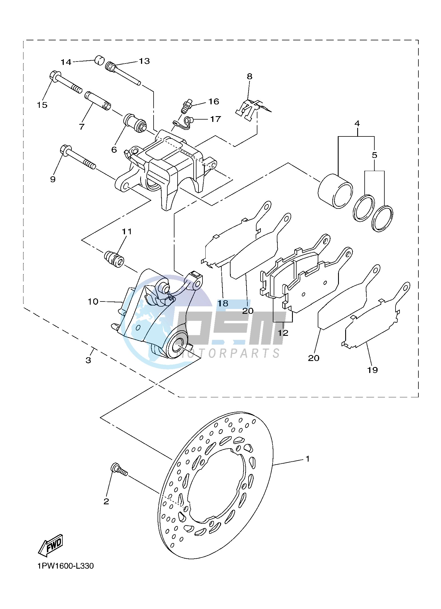 REAR BRAKE CALIPER