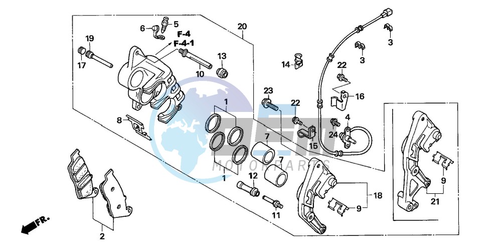 FRONT BRAKE CALIPER (R.) (CBF600S6,8/SA6/N6,8/NA6)