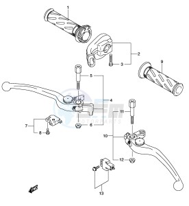 DL1000 (E2) V-Strom drawing HANDLE LEVER