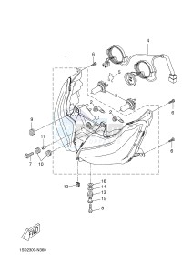 YP400RA X-MAX 400 ABS X-MAX (1SDA 1SDA 1SDA 1SDA) drawing HEADLIGHT