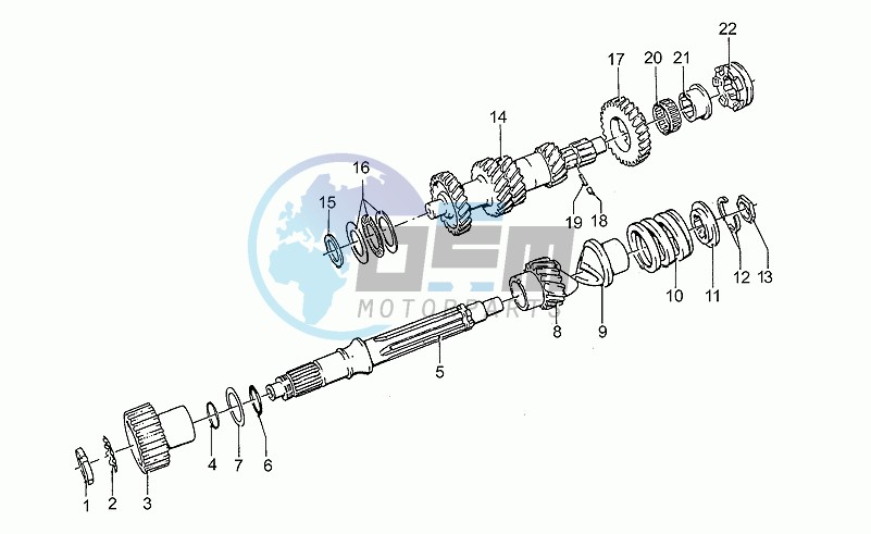 Primary gear shaft 1991-d