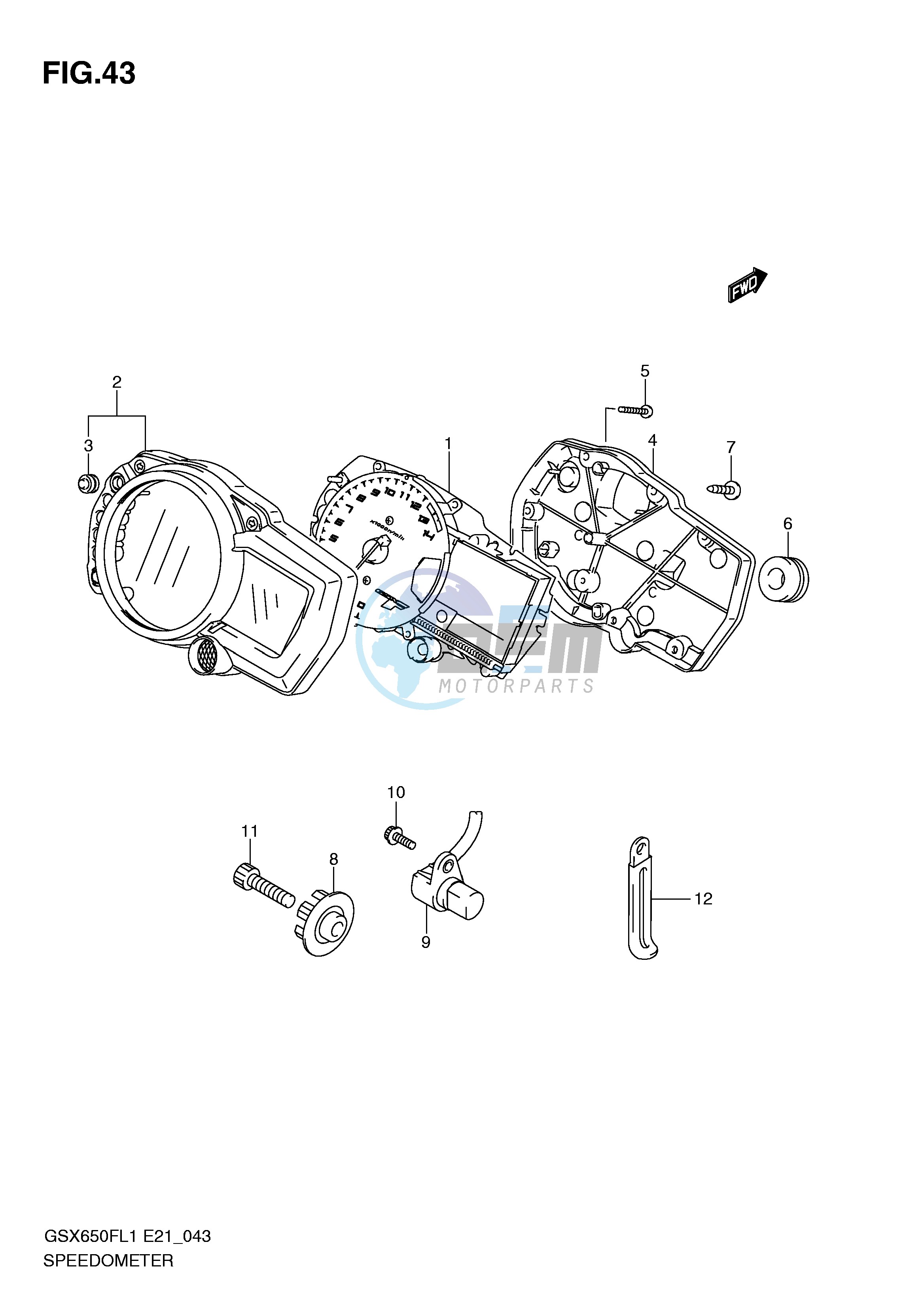 SPEEDOMETER (GSX650FUAL1 E21)