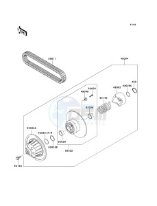 KAF 620 M [MULE 4010 4X4] (M9F) M9F drawing DRIVEN CONVERTER_DRIVE BELT