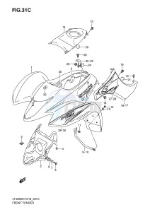 LT-Z250 (E19) drawing FRONT FENDER (MODEL K7)