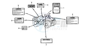 TRX450FE drawing CAUTION LABEL (A)