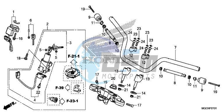 HANDLE PIPE/ TOP BRIDGE (CB1100CA/ CAD/ NA/ NAD)