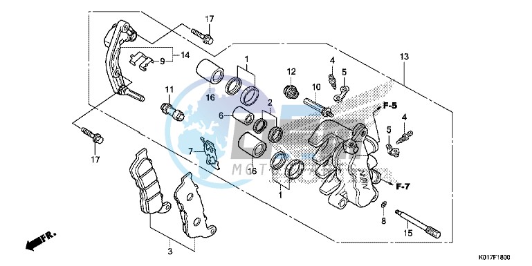 FRONT BRAKE CALIPER ( SH125,D/ SH150,D)