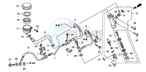 CB1300S CB1300SUPERBOLD'OR drawing RR. BRAKE MASTER CYLINDER (CB1300A/SA)