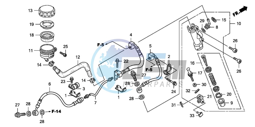 RR. BRAKE MASTER CYLINDER (CB1300A/SA)