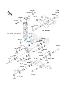 KX 250 R (R6F-R7F) R6F drawing REAR SUSPENSION