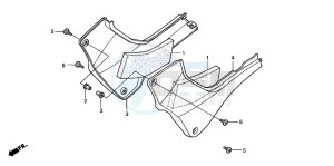 CB600F2 CB600S drawing SIDE COVER (CB600F2/F22)