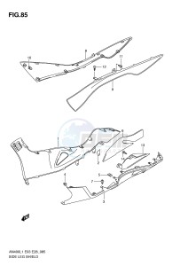 AN400 (E03) Burgman drawing SIDE LEG SHIELD (AN400ZAL1 E28)