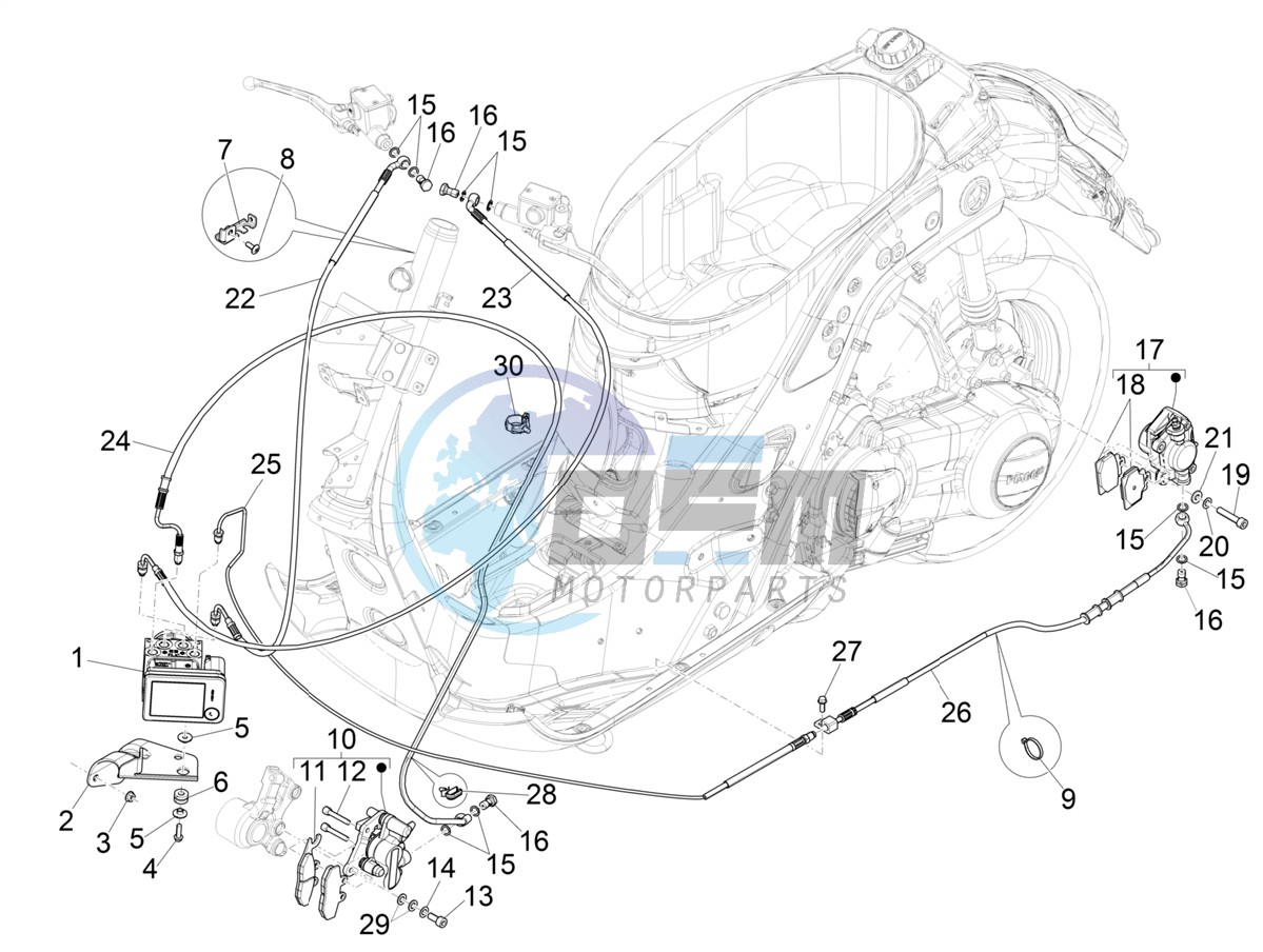 Brakes pipes - Calipers (ABS)