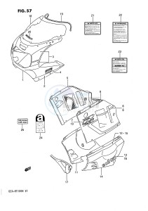 GSX-R1100 (E1) drawing COWLING BODY (MODEL M 3SL)