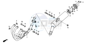 CB1300F1 CB1300SUPER FOUR drawing EXHAUST MUFFLER