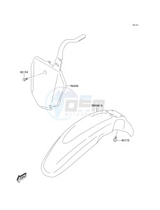 KLX 125 A (A1-A3) drawing FRONT FENDER-- S- -