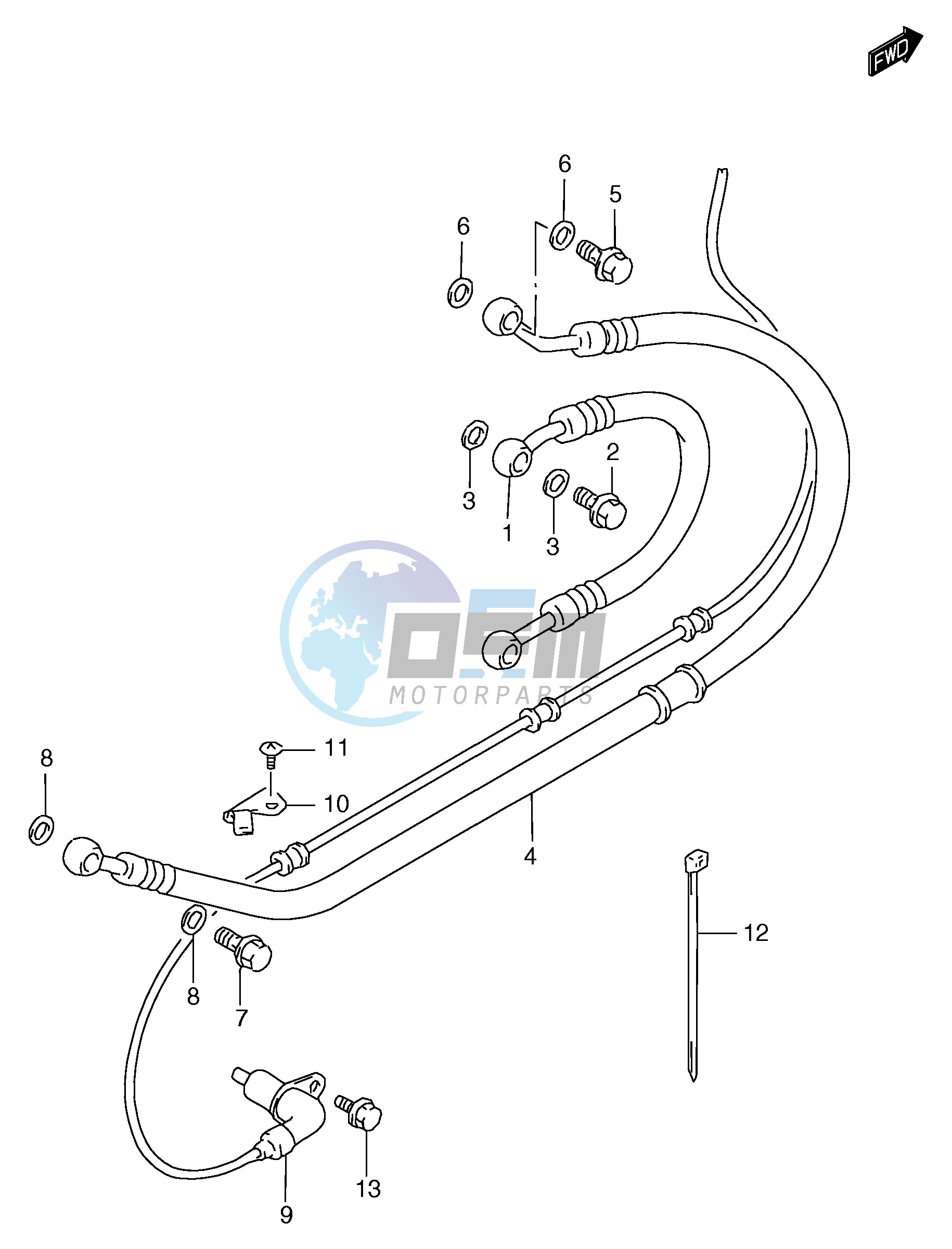 REAR BRAKE HOSE (GSF1200SAV SAW SAX SAY)