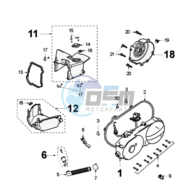 CRANKCASE COVER WITH SENSOR