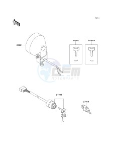 KAF 620 C [MULE 2500] (C6) [MULE 2500] drawing HEADLIGHT-- S- -_IGNITION SWITCH