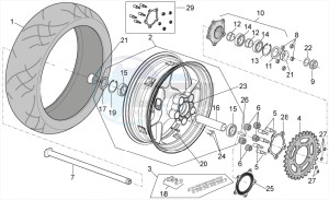 Tuono V4 1100 RR (EMEA, APAC) (AU, EU, HK, IS, JP, NZ, RC, S, T, VN) drawing Rear wheel