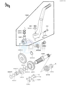 KX 500 D [KX500] (D1) [KX500] drawing KICKSTARTER MECHANISM