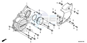 CB1100 UK - (E) drawing LEFT CRANKCASE COVER