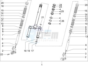 NRG 50 power DT drawing Fork steering tube - Steering bearing unit