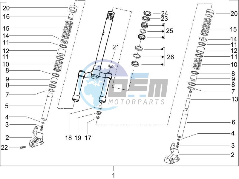 Fork steering tube - Steering bearing unit