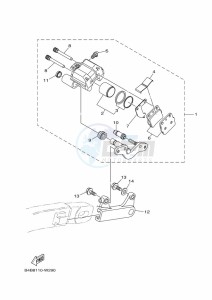 YZ85LW YZ80 (B0GL) drawing REAR BRAKE CALIPER