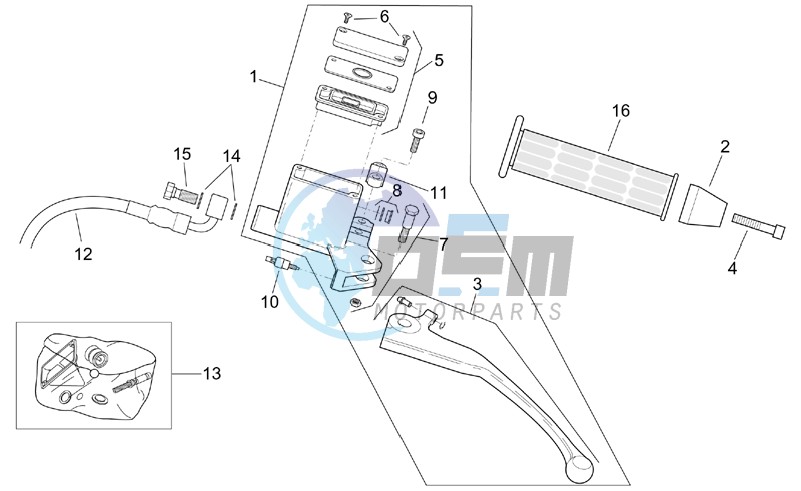 Rear master brake cylinder