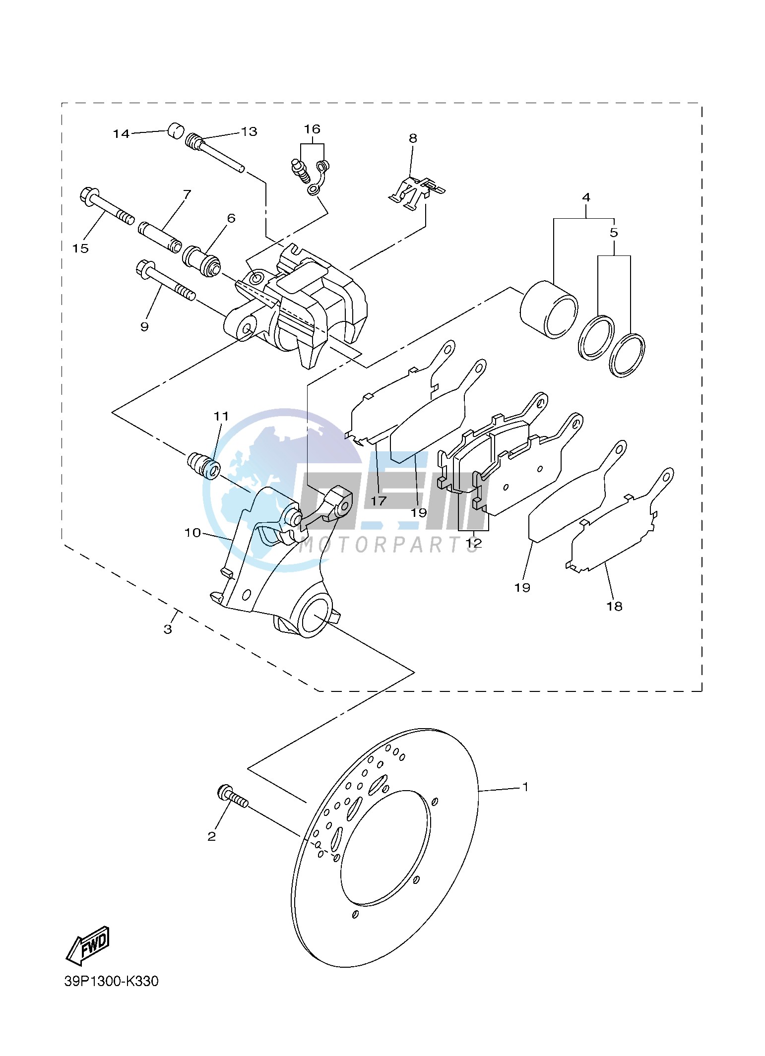 REAR BRAKE CALIPER