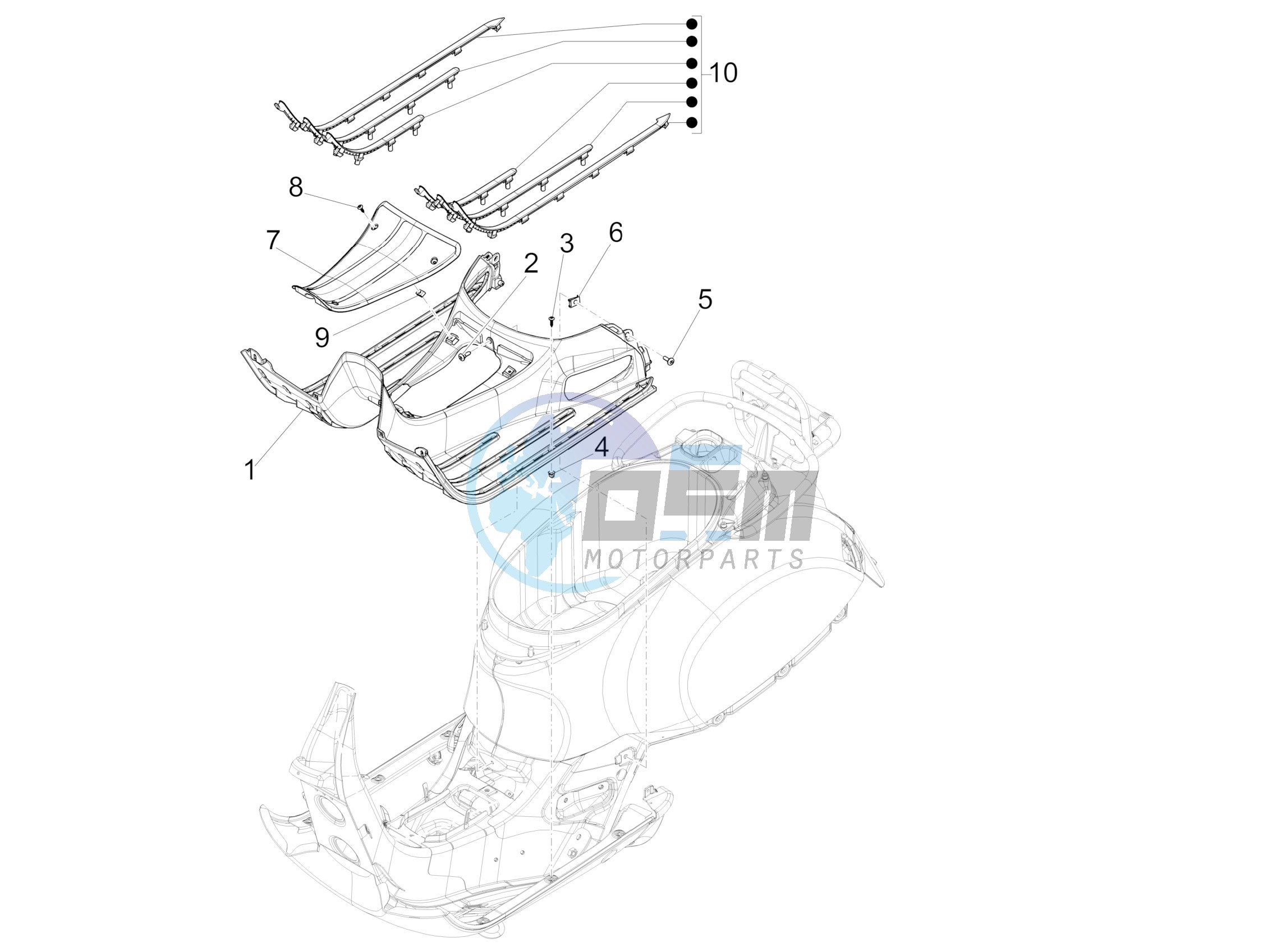 Central cover - Footrests