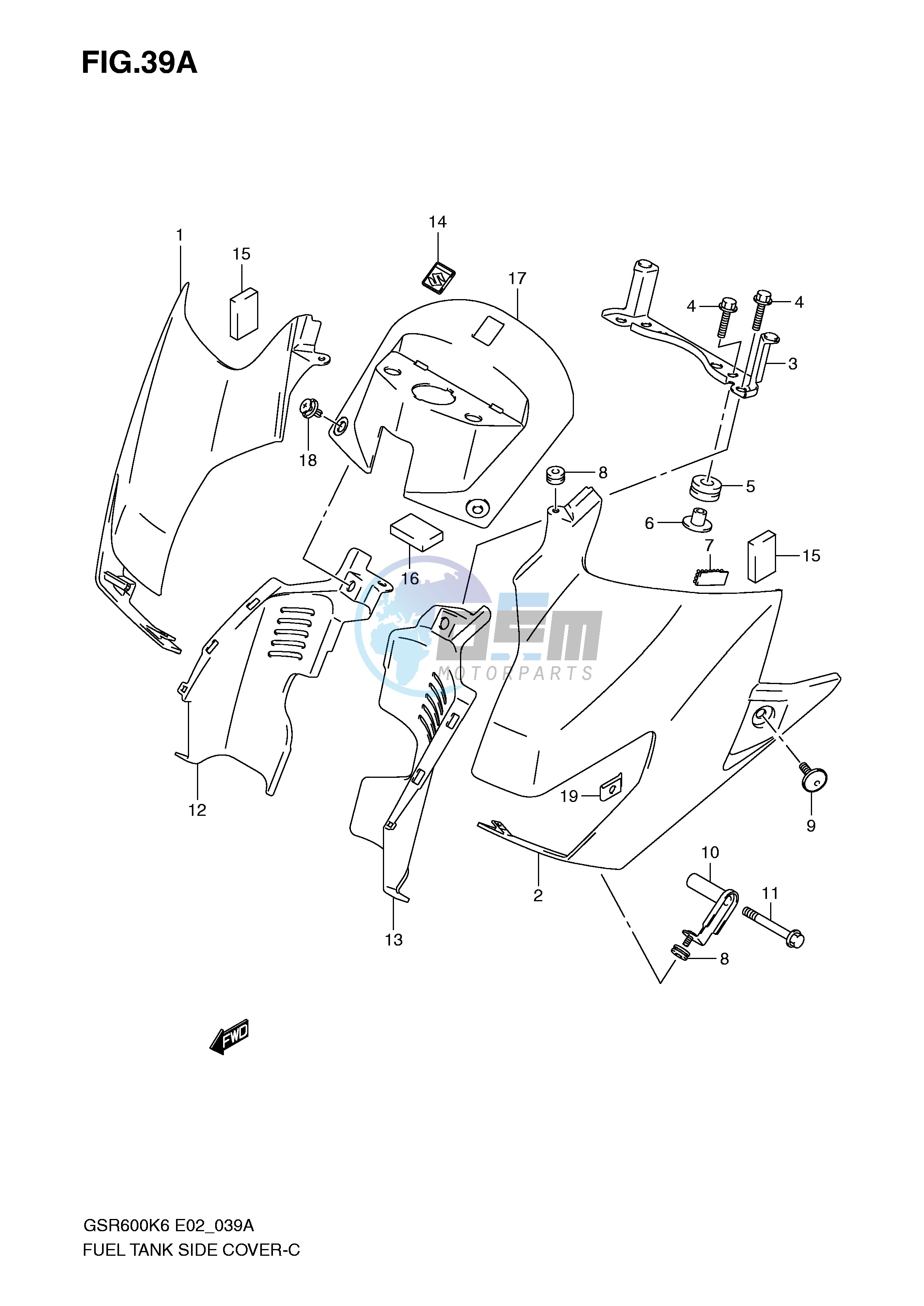 FUEL TANK SIDE COVER (MODEL K8)