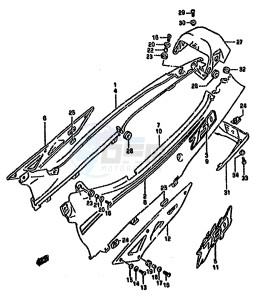 GSX750F (K-T) drawing FRAME COVER (MODEL P R)