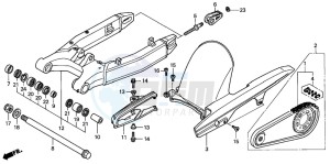 CB900F CB900 HORNET drawing SWINGARM