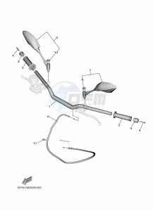 MT-09 MTN890D-U (BNF1) drawing STEERING HANDLE & CABLE