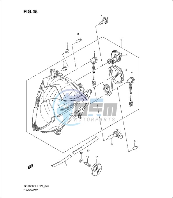 HEADLAMP (GSX650FL1 E24)