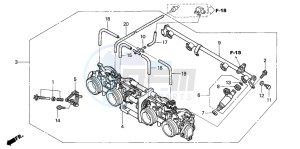 CB1300 CB1300SUPER FOUR drawing THROTTLE BODY (ASSY.)