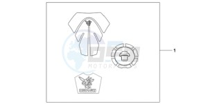 CB600F9 U / ABS ST drawing TANK PAD/FUEL FILLER CAP