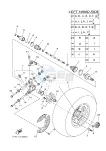 YFM550FWAD YFM550PLE GRIZZLY 550 EPS (2LB8 2LB9) drawing REAR WHEEL