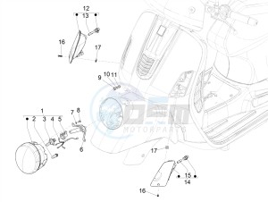 GTV 300 SEI GIORNI IE E4 ABS (NAFTA) drawing Front headlamps - Turn signal lamps