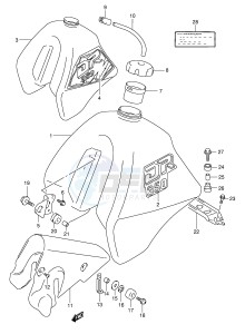 DR350 (E1) drawing FUEL TANK (MODEL L M)