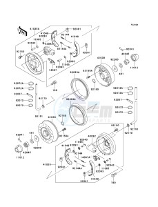 KAF 950 A [MULE 2510 DIESEL] (A1-A3) [MULE 2510 DIESEL] drawing FRONT HUBS_BRAKES-- KAF950-A3- -