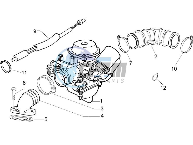 Carburettor  assembly - Union pipe