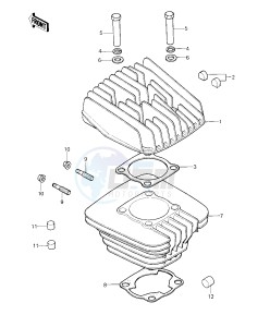 KE 125 A [KE125] (A7-A8) [KE125] drawing CYLINDER HEAD_CYLINDER -- 80-81 A7_A8- -