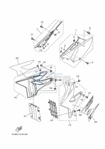 YZ250 (B9UA) drawing SIDE COVER