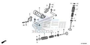 CBR125RTF CBR125RT UK - (E) drawing CAMSHAFT/ VALVE