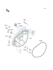 JS 800 A [800 SX-R] (A6F-A9F) A7F drawing ENGINE COVER-- S- -