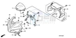 CBR125RW9 Germany - (G / WH) drawing UPPER COWL (CBR125RW7/RW9/RWA)